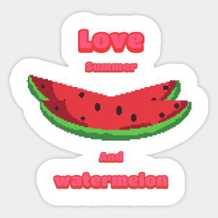 Love summer and watermelon Sticker